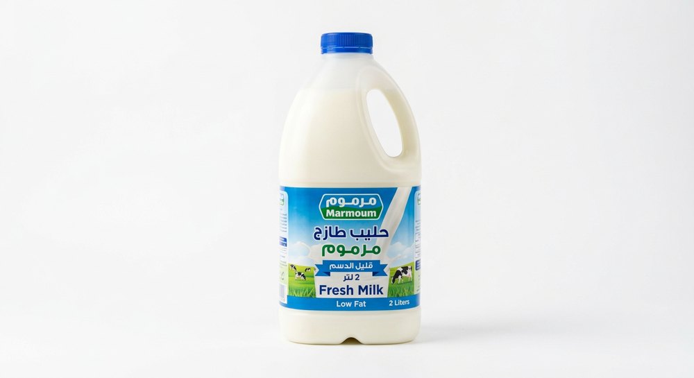 حليب طازج مرموم قليل الدسم 2 لتر