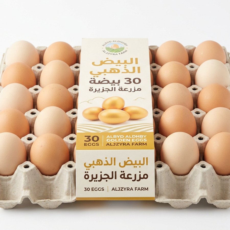 البيض الذهبي 30 بيضة مزرعة الجزيرة