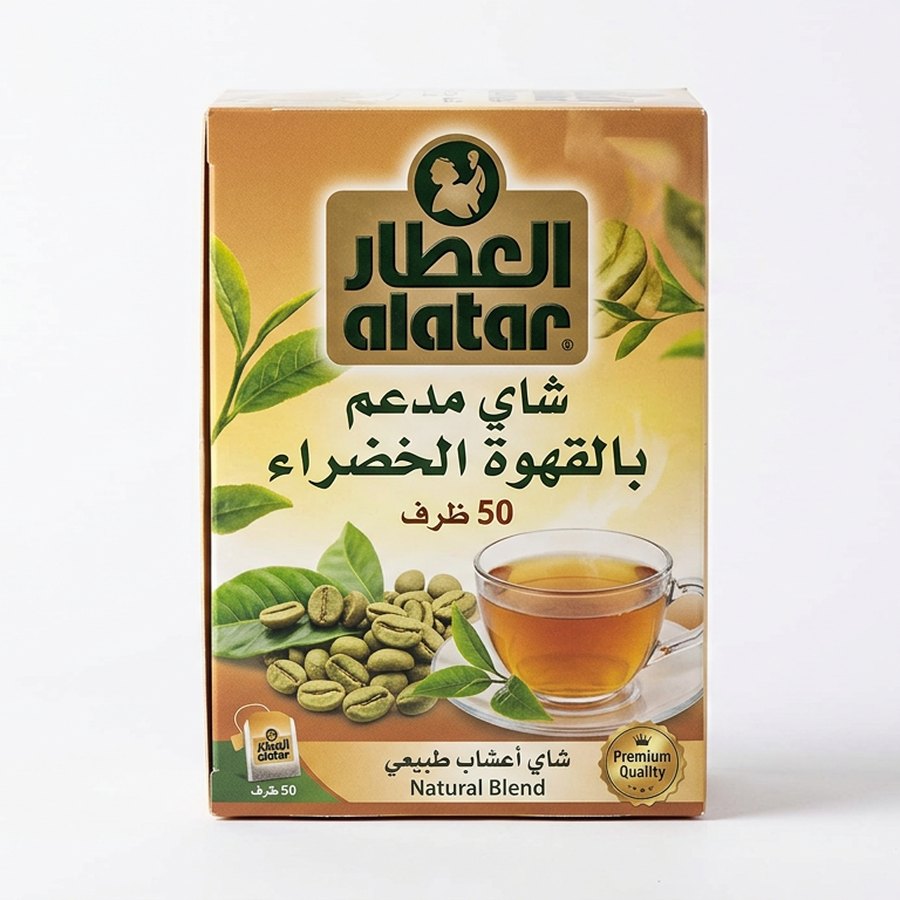 العطار شاي مدعم بالقهوة الخضراء 50 ظرف