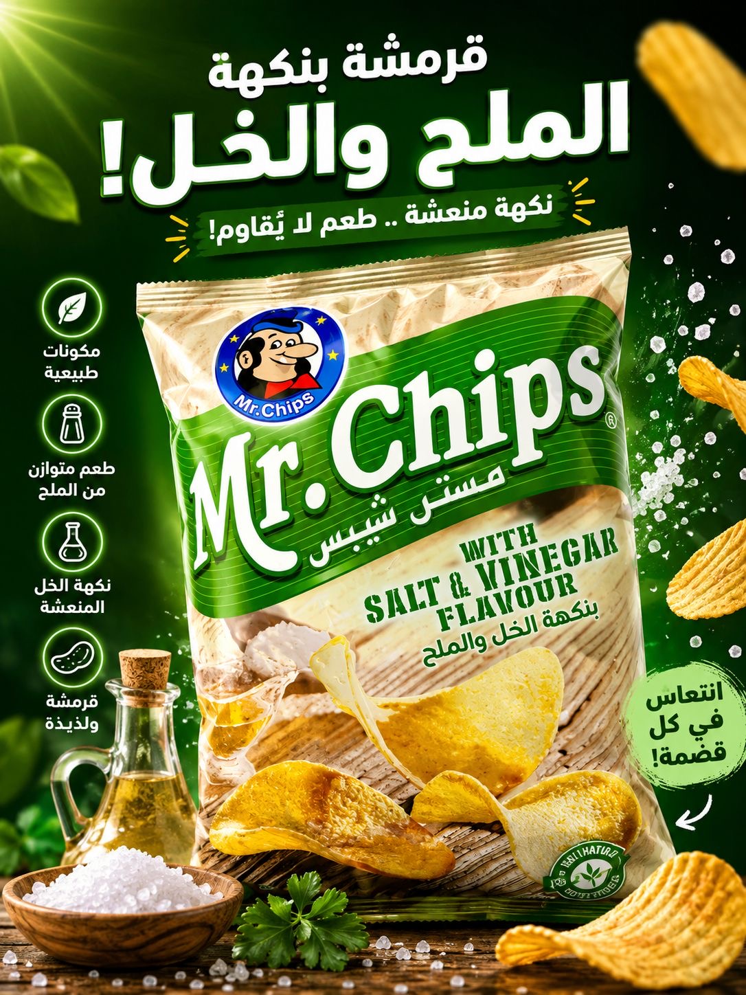 مستر شيبس ملح وخل 80غ