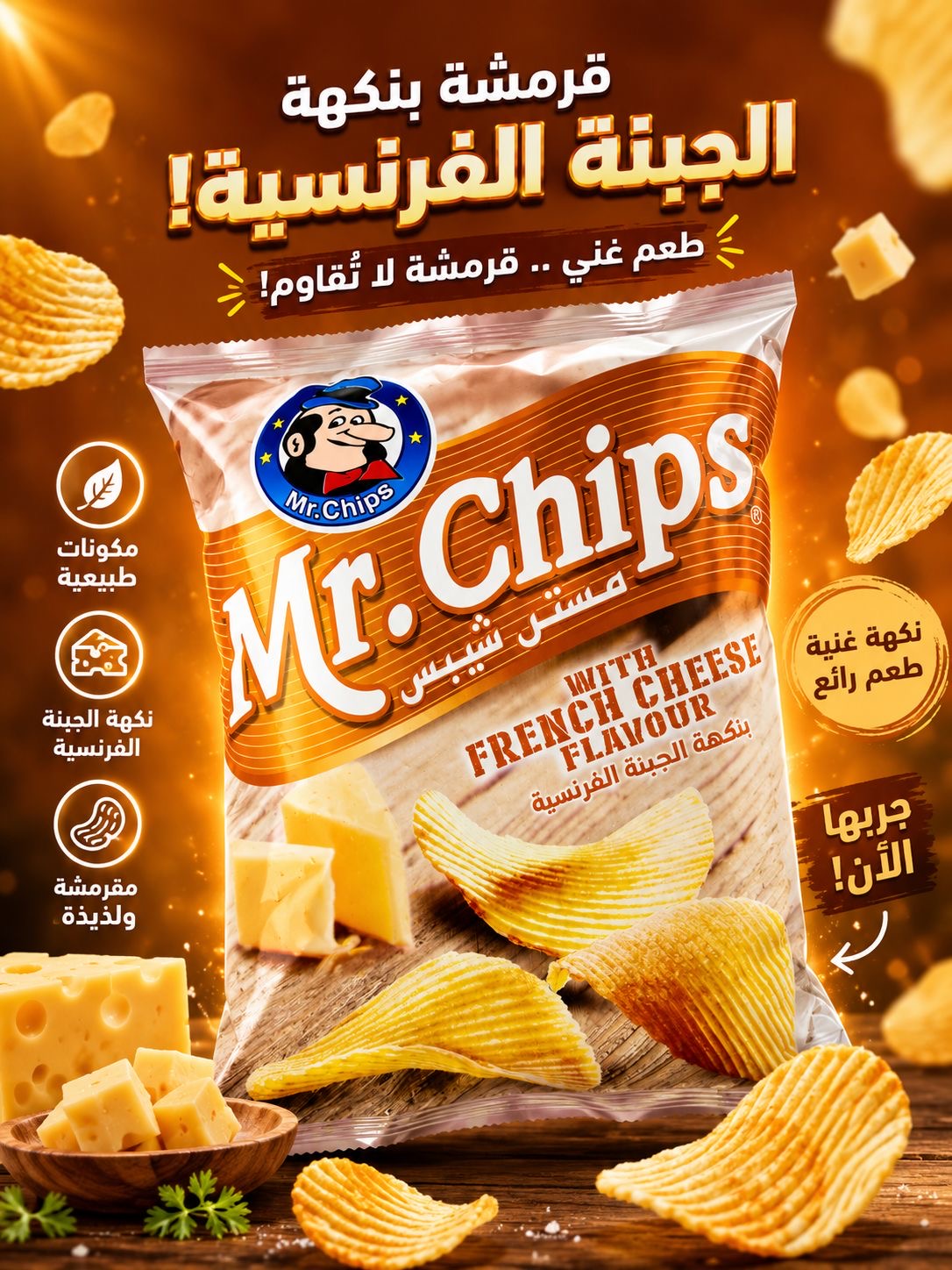 مستر شيبس جبنة فرنسية 80غ