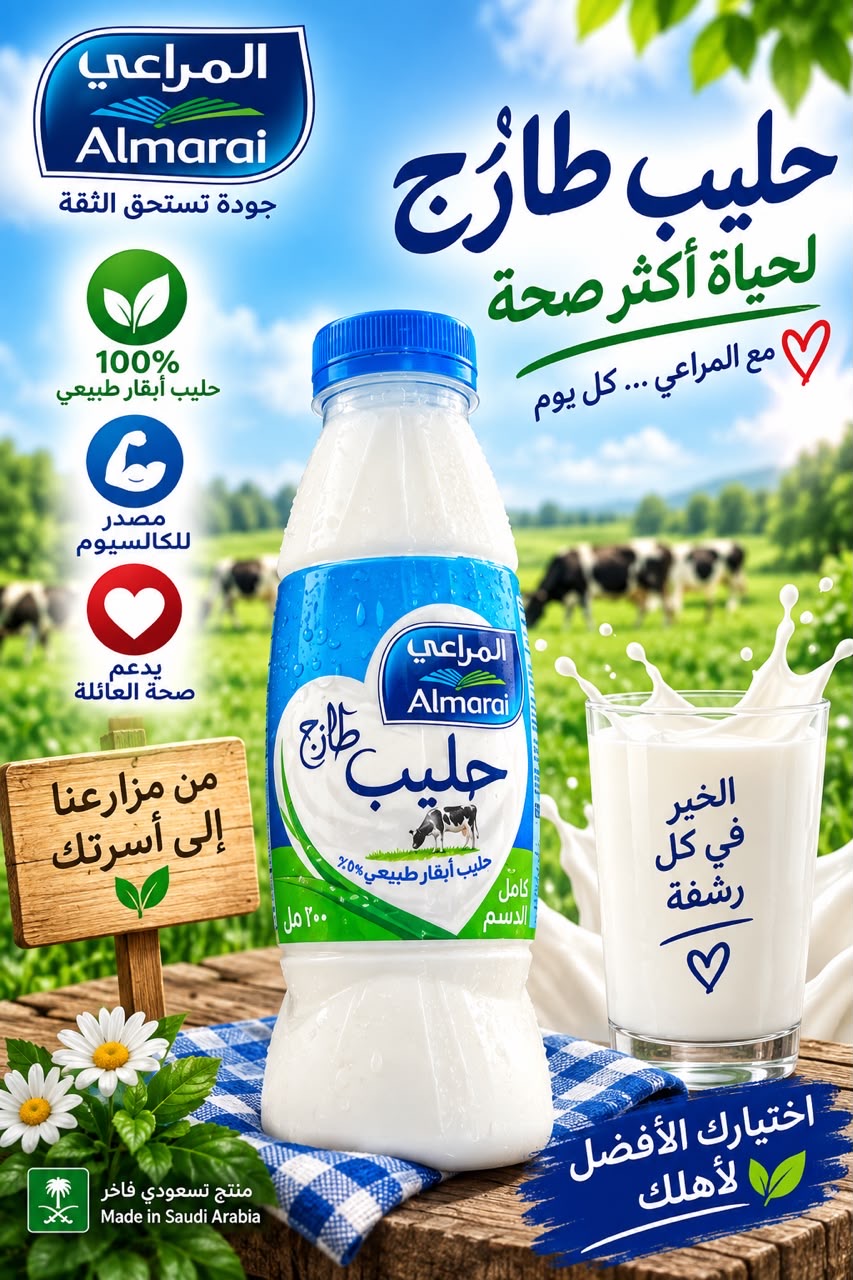 حليب كامل الدسم 180 المراعي