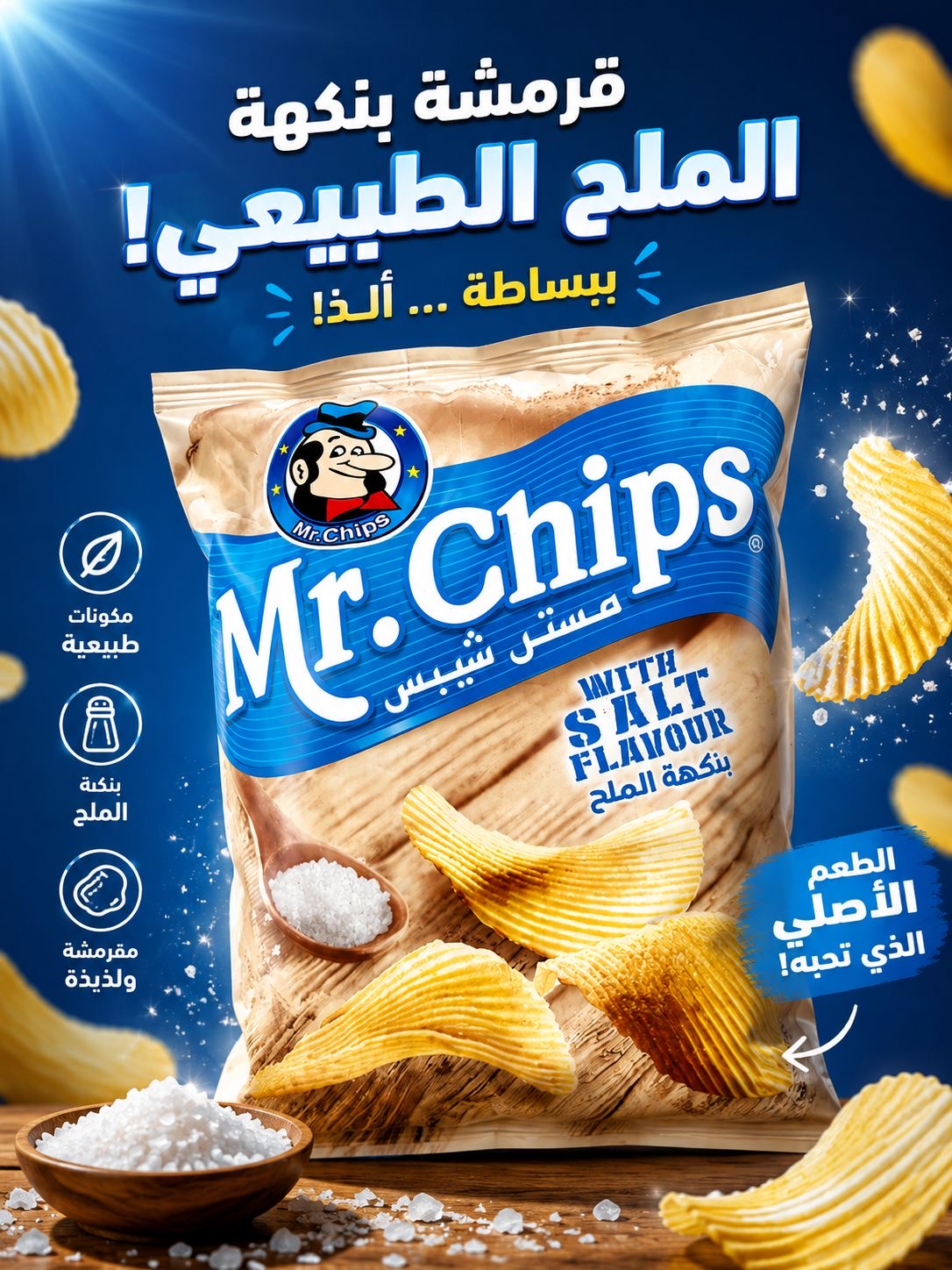 مستر شيبس ملح 80 غ