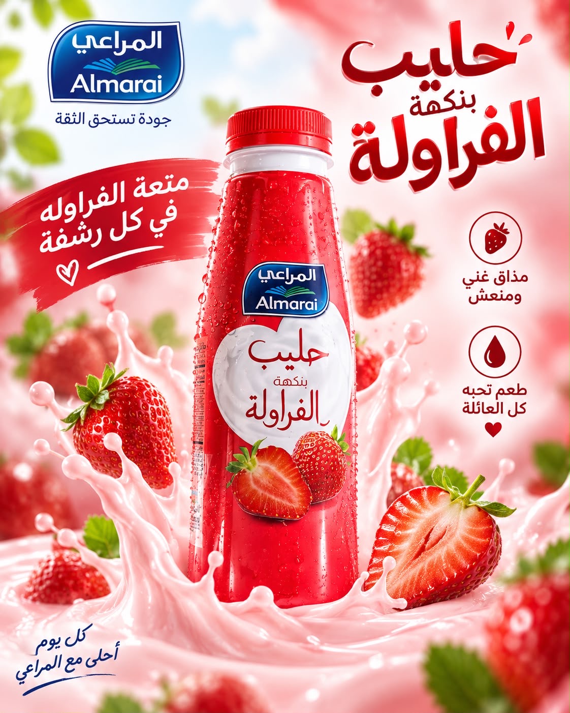 حليب المراعي فراولة 150 مل