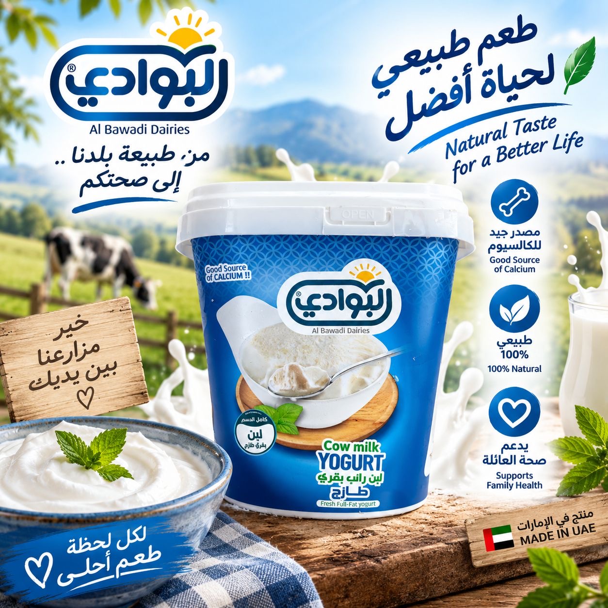 لبن بقرى البوادى 1 كغ