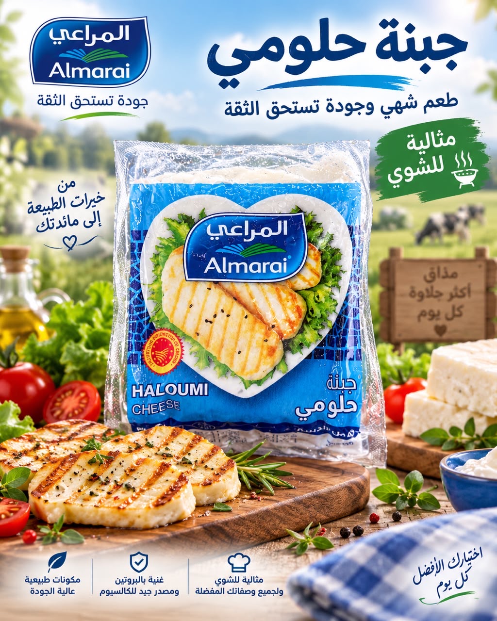 جبنة حلومي المراعي كامل الدسم 200 غ