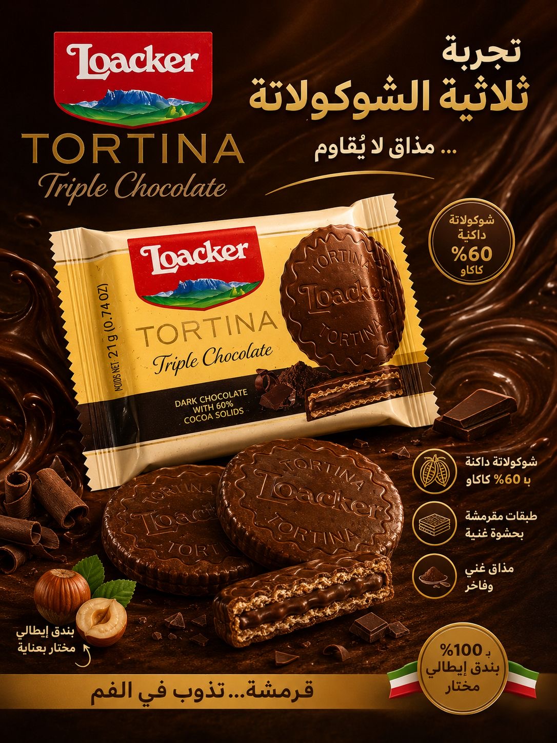 لوكر تورتينا تربل شوكولا 21غ