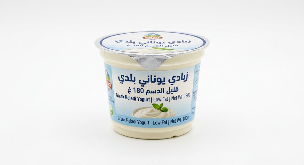 زبادي يوناني بلدي قليل الدسم 180 غ