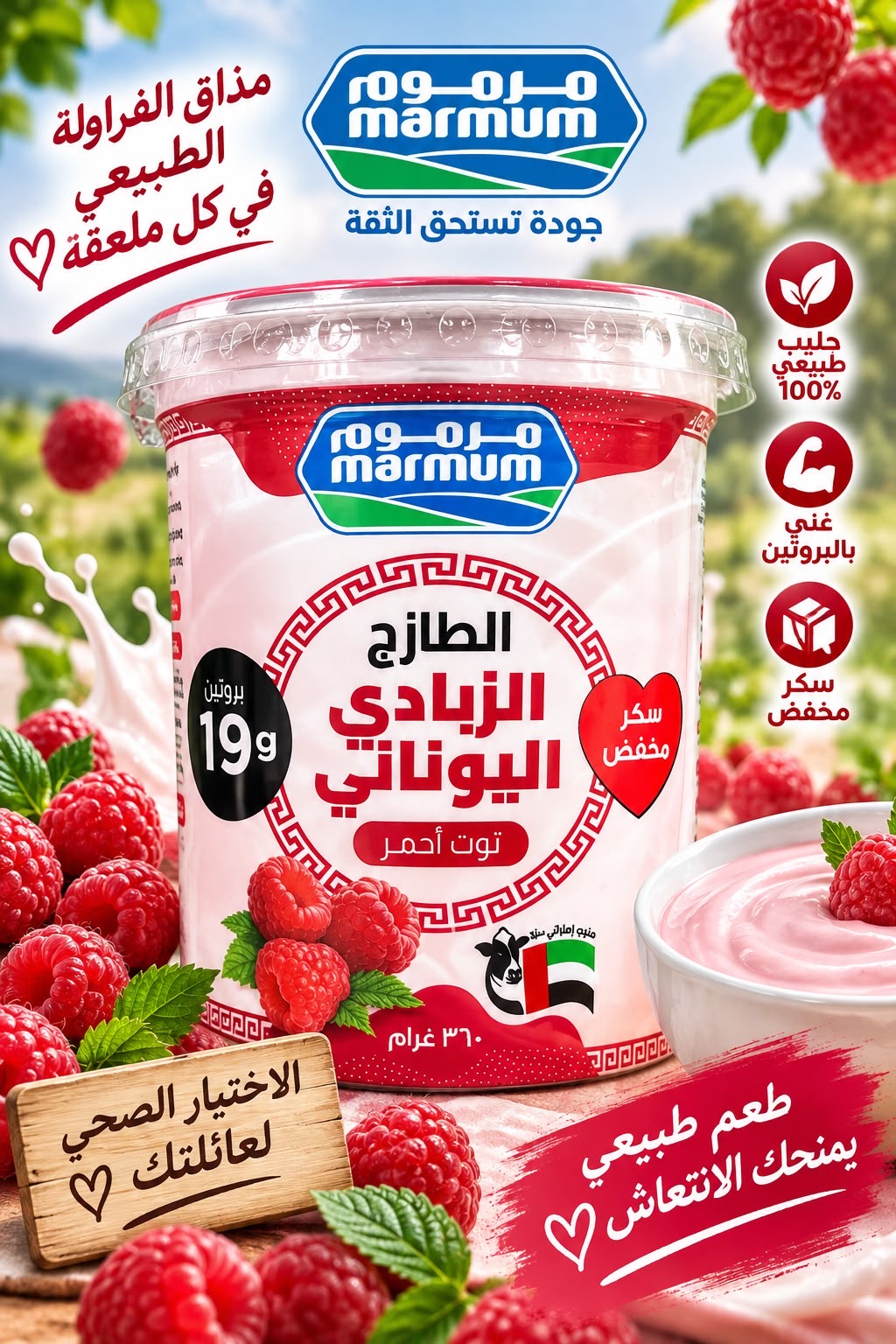 لبن يونانى مرموم توت 360 غ