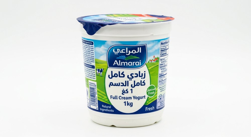 زبادي كامل الدسم 1 كغ المراعي