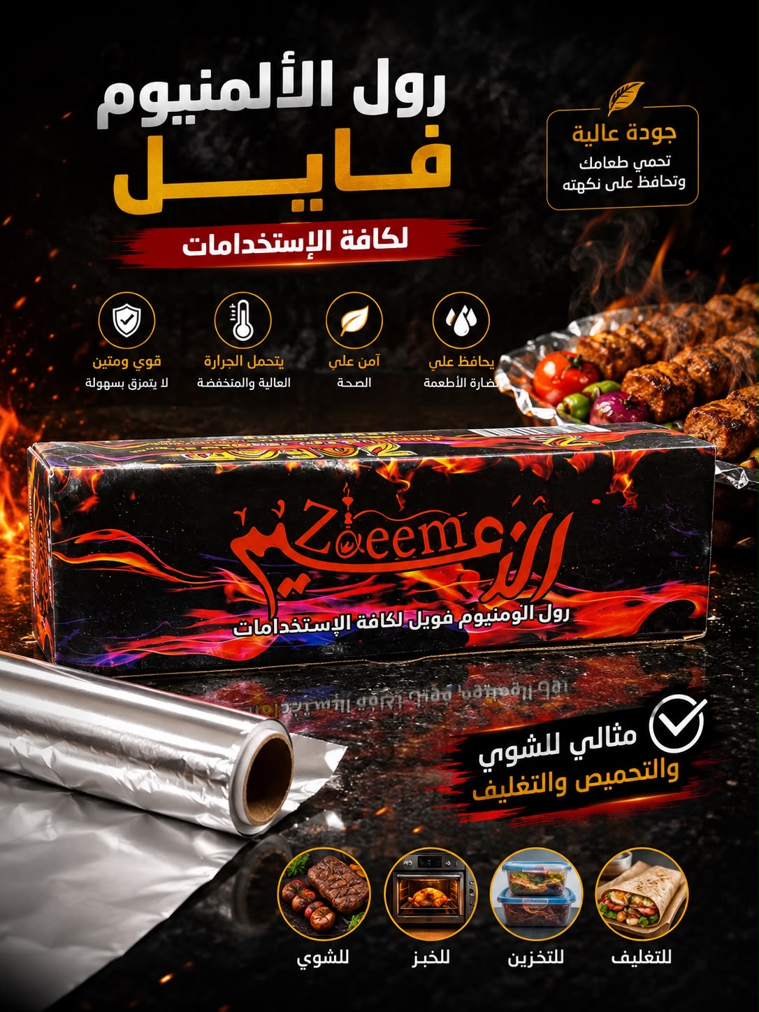 رول قصدير اسود الزعيم