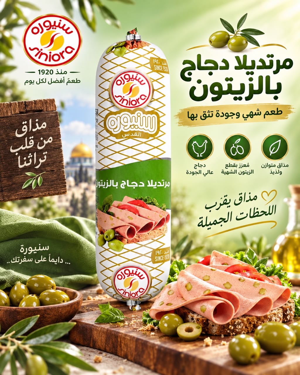 مرتديلا دجاج سنيورة زيتون