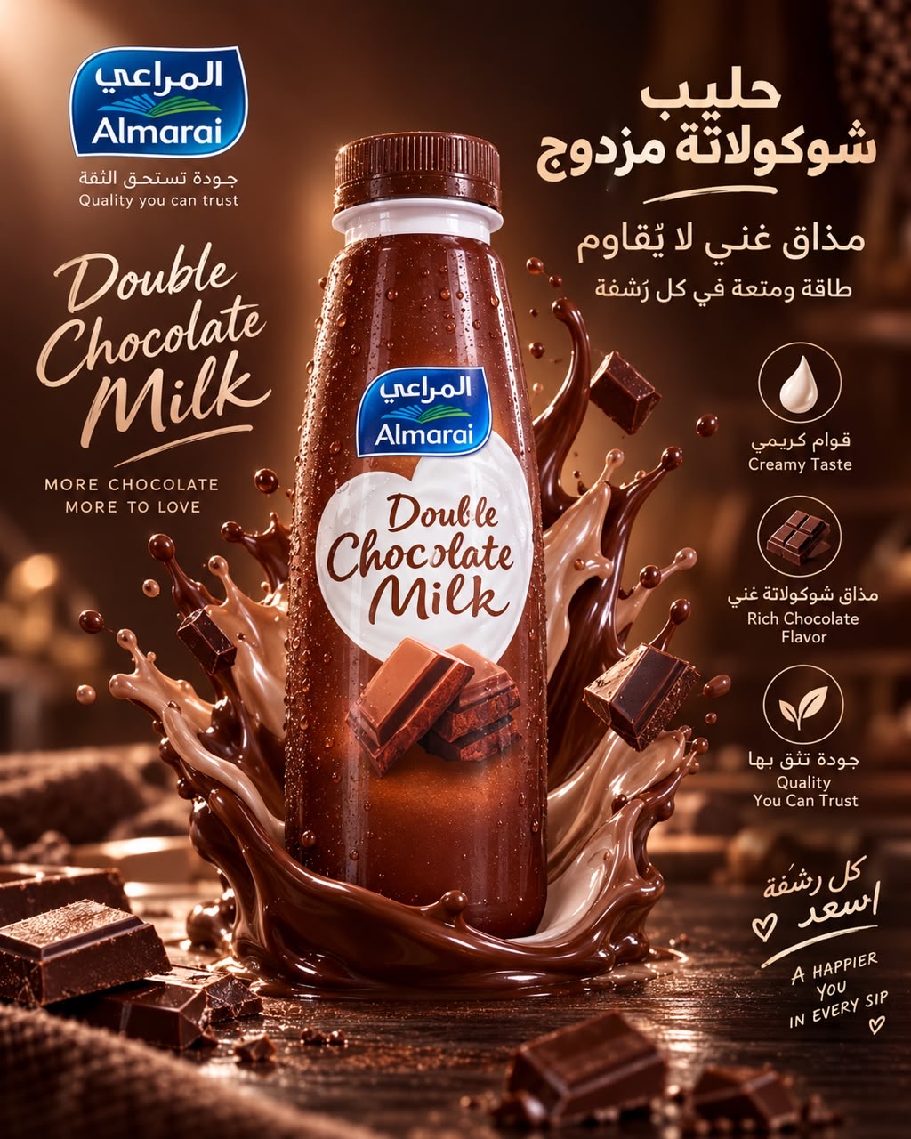 حليب بنكهة دبل شوكو المراعي