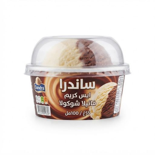 ساندرا ايس كريم سوبر فانيلا شوكولا 55غ / 100مل