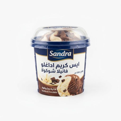 ساندرا ايس كريم اداغلو فانيلا شوكولا 600غ / 1200 مل