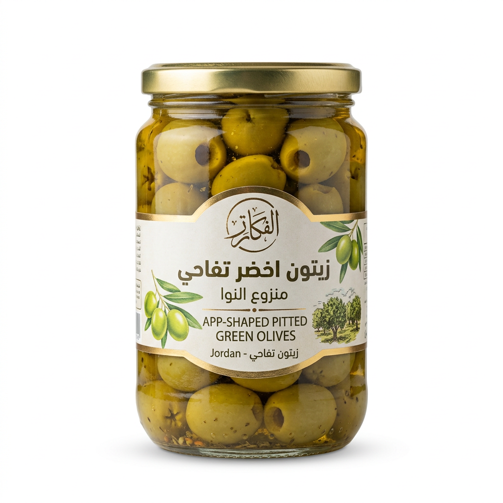 زيتون اخضر تفاحي منزوع النوا