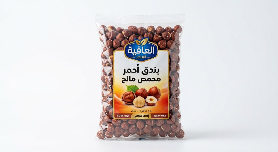 بندق أحمر محمص محمص مالح