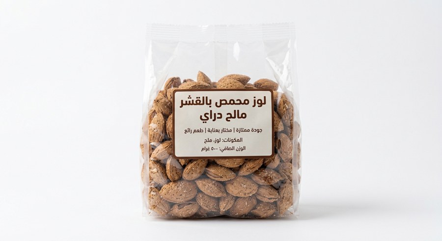 لوز محمص بالقشر مالح دراي