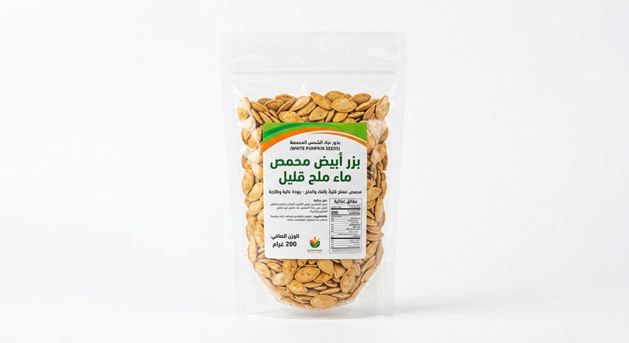 بزر أبيض محمص ماء ملح قليل