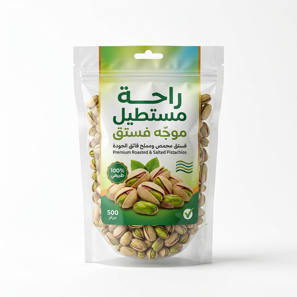 راحة مستطيل موجه فستق