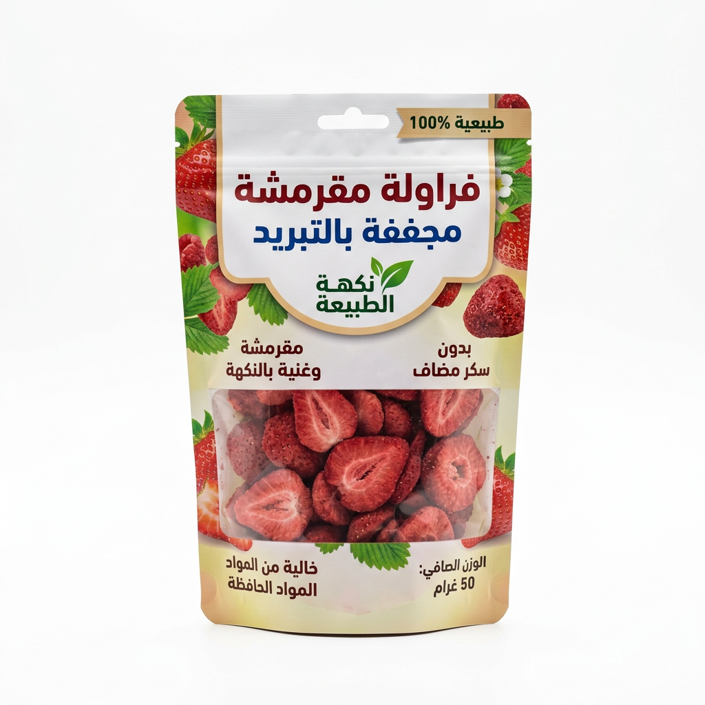 فراولة مقرمشة مجففة بالتبريد