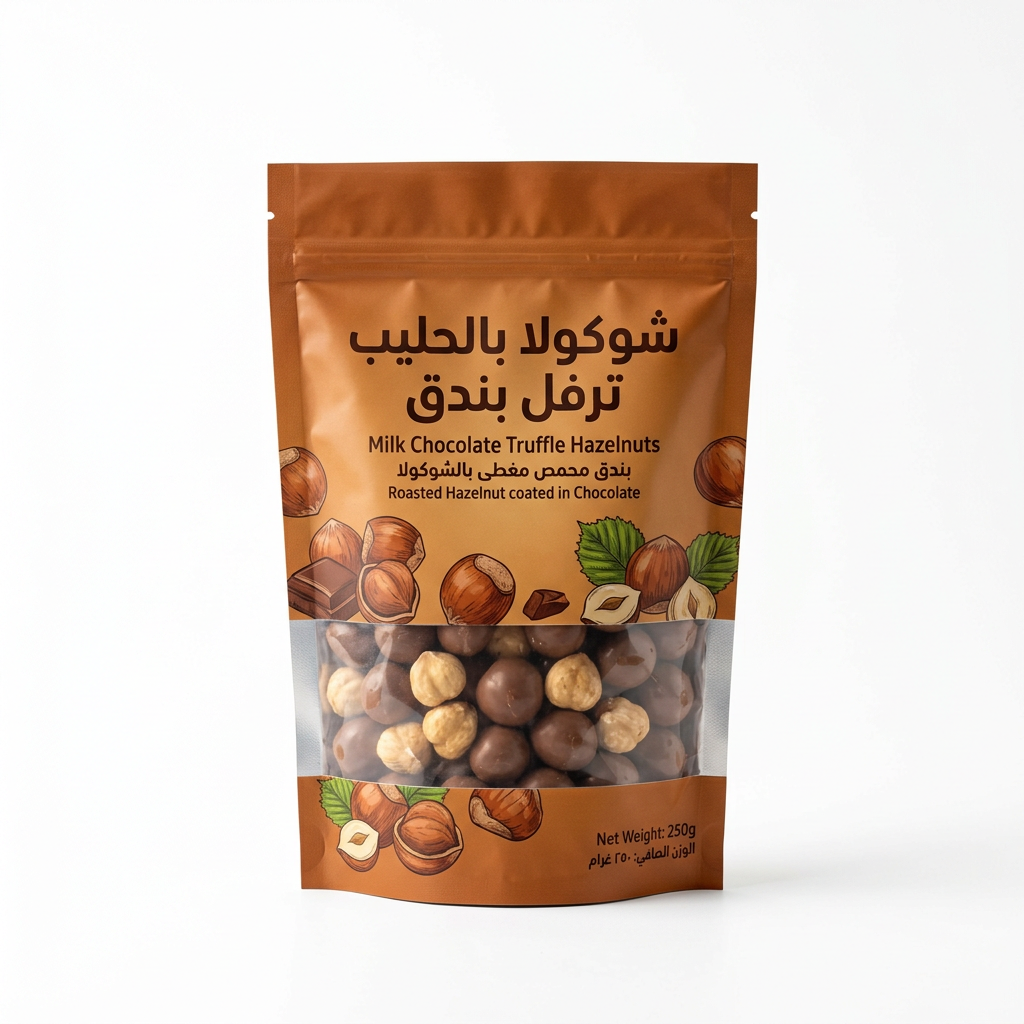 شوكولا بالحليب ترفل بندق