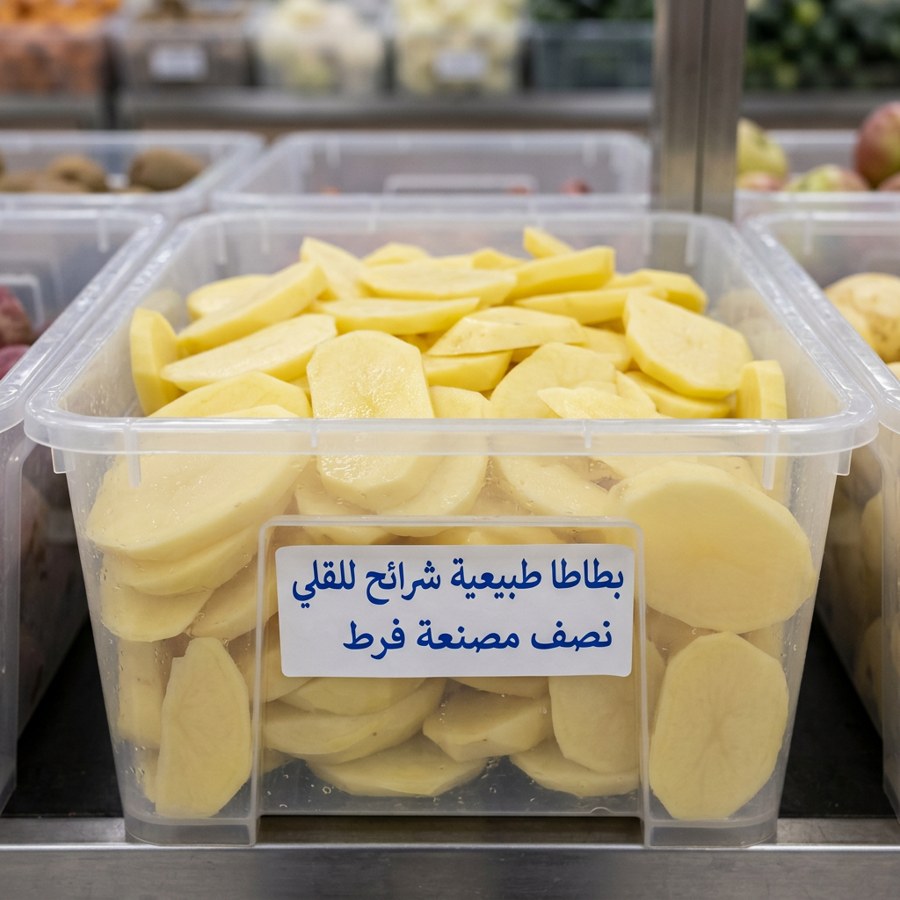 بطاطا طبيعية شرائح للقلي نصف مصنعة فرط