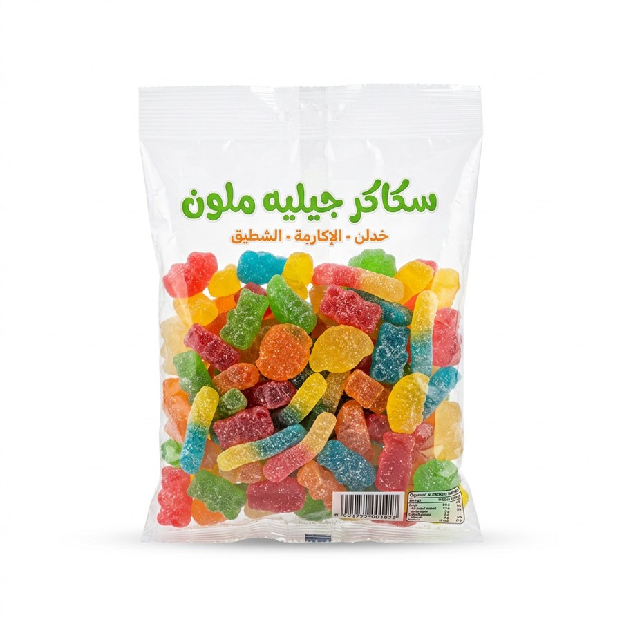 سكاكر جيليه ملون.
