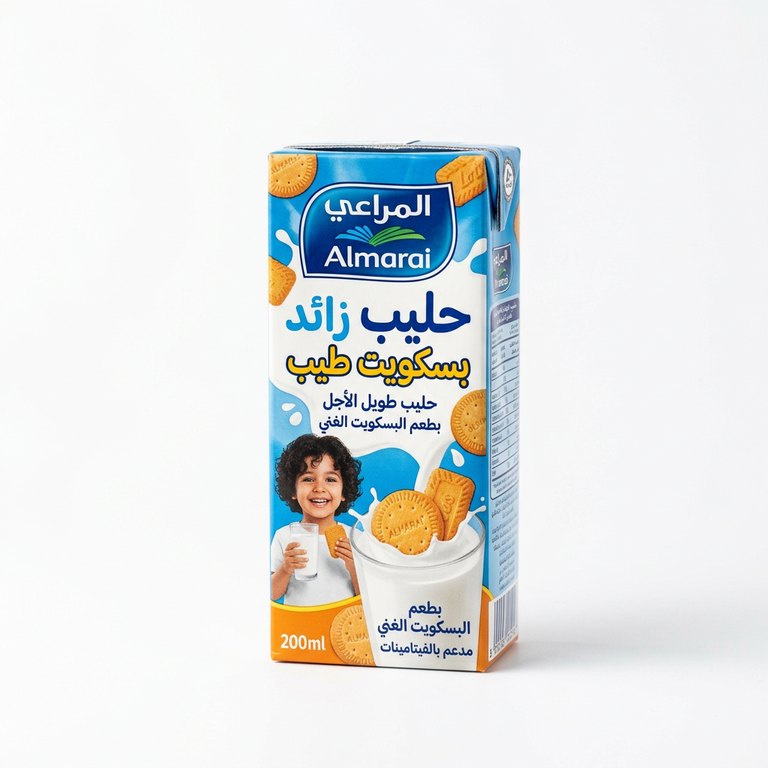 حليب زائد بسكويت طيب