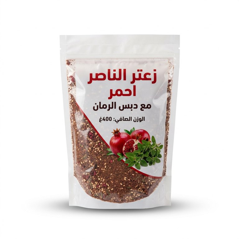 زعتر الناصر احمر مع دبس الرمان 400غ
