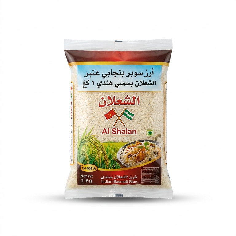أرز سوبر بنجابي عنبر الشعلان بسمتي هندي 1 كغ